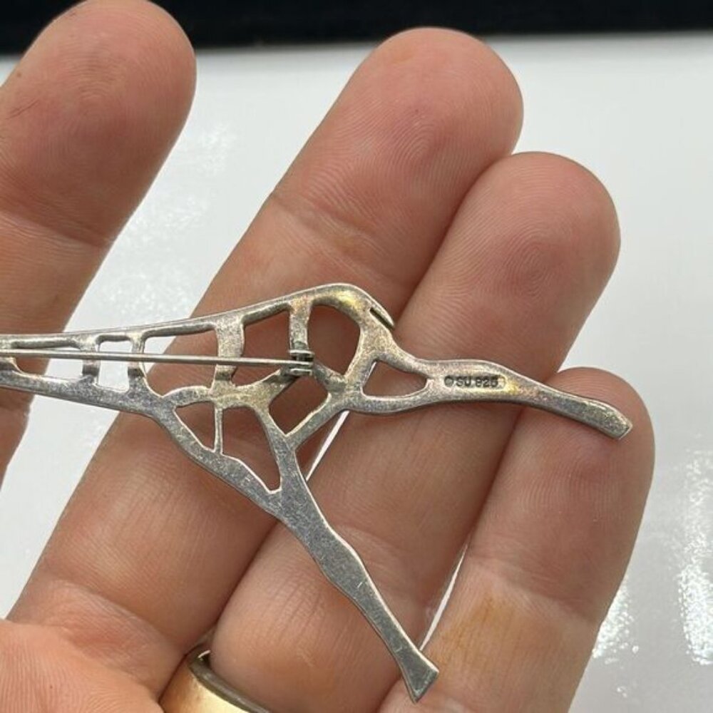 Sterling silver giraffe brooch - Picture 3 of 3